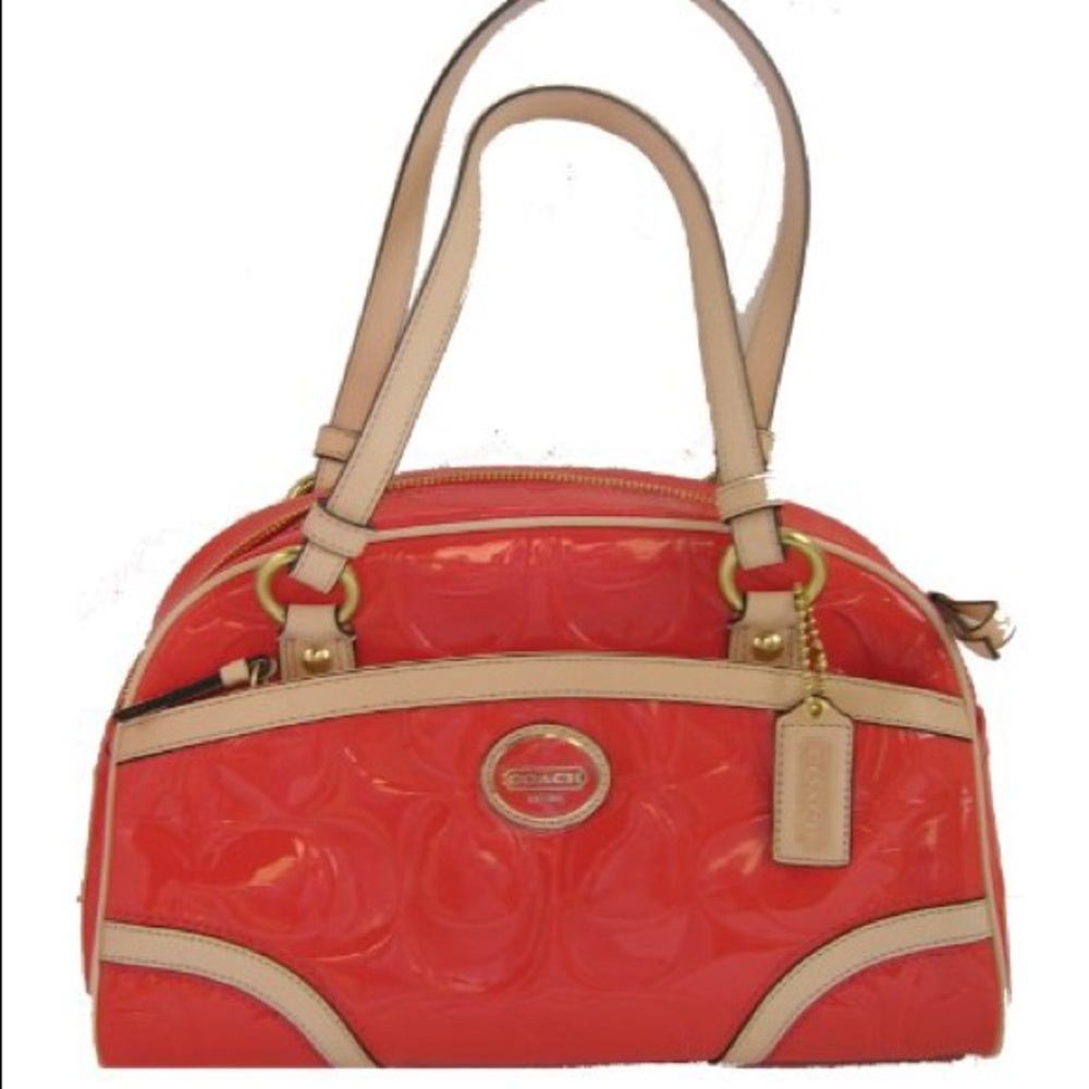 Coach Embossed Patent Leather Signature Satchel